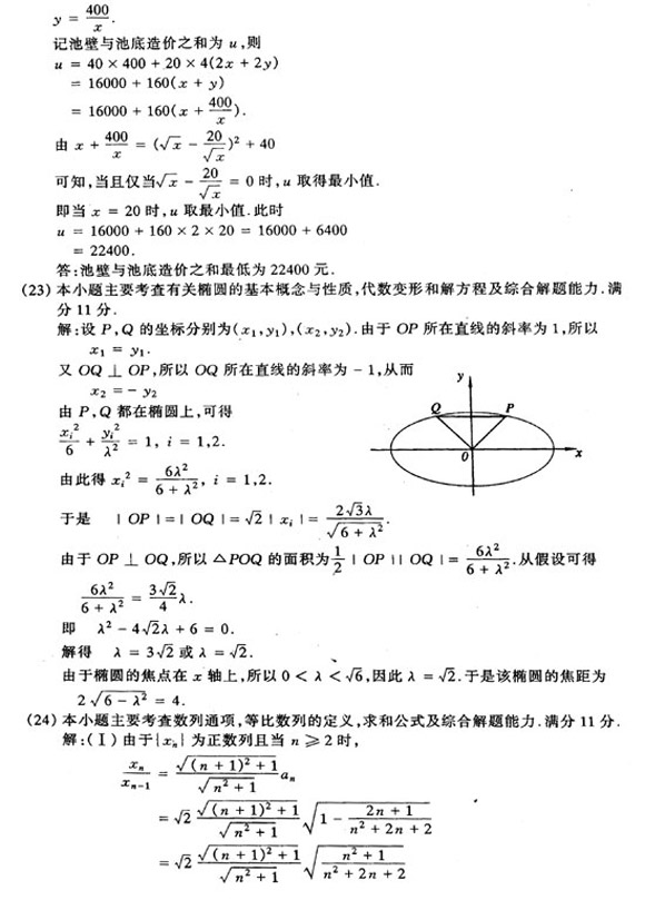 2002年成人高考數(shù)學(xué)試題及答案(高起點(diǎn)文史類)