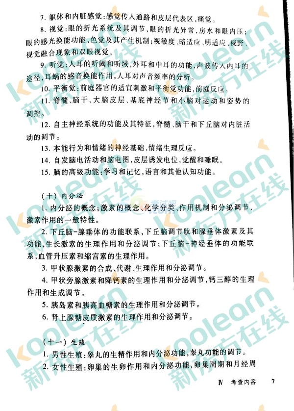 2017考研西醫(yī)綜合大綱發(fā)布:生理學(xué)考查內(nèi)容