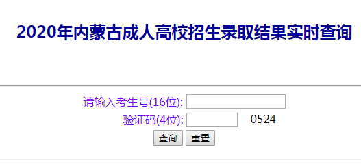 內(nèi)蒙古2020年成人高考錄取結(jié)果查詢?nèi)肟谝验_通