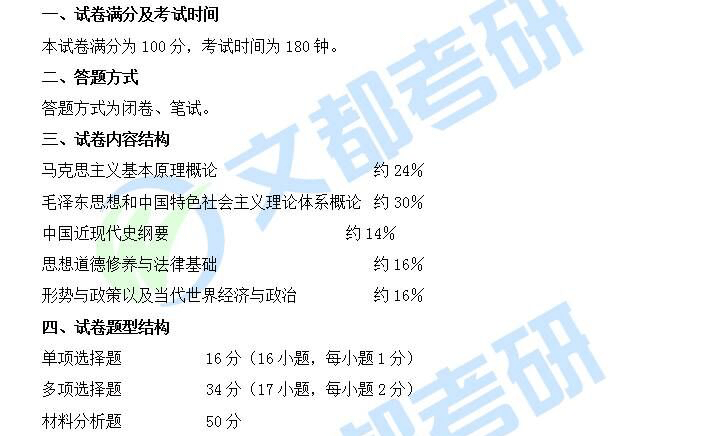 2022年考研政治大綱原文