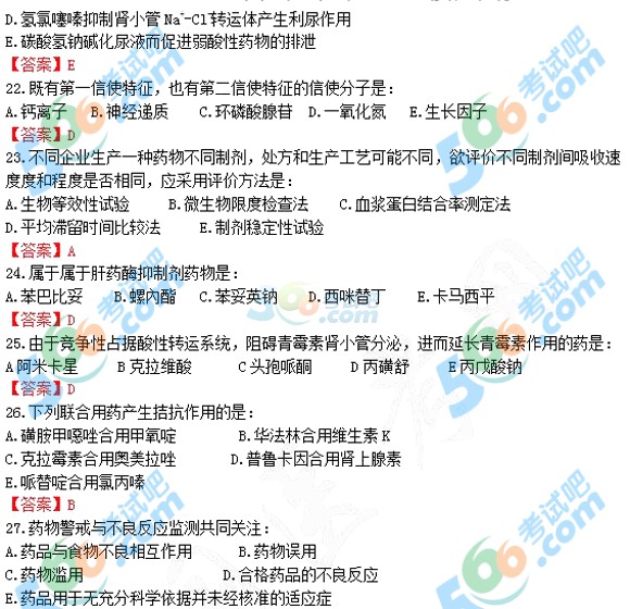 2015年執(zhí)業(yè)藥師《藥學知識一》真題及答案