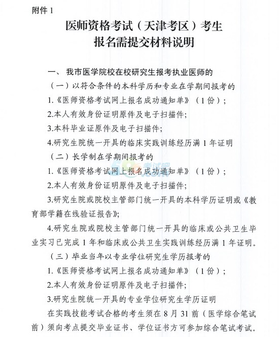 天津關(guān)于做好2016年醫(yī)師資格考試報(bào)名工作的通知