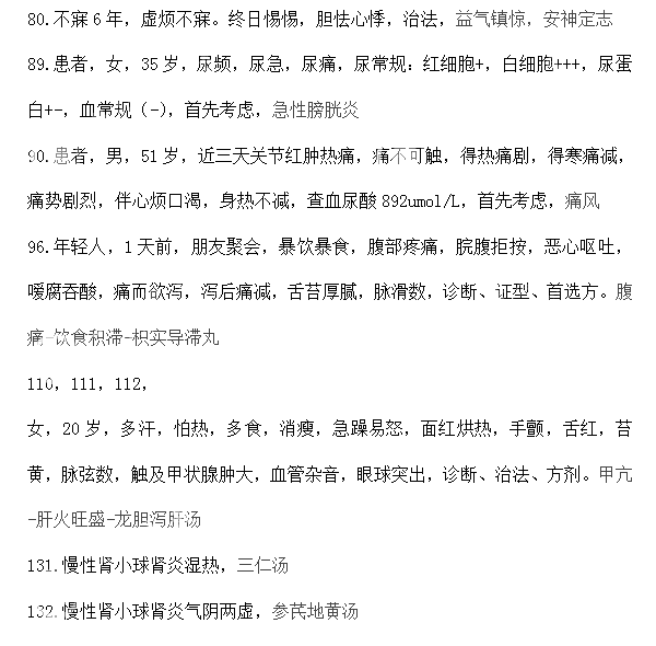2018中西醫(yī)結(jié)合醫(yī)師筆試第三單元真題答案(網(wǎng)友版)