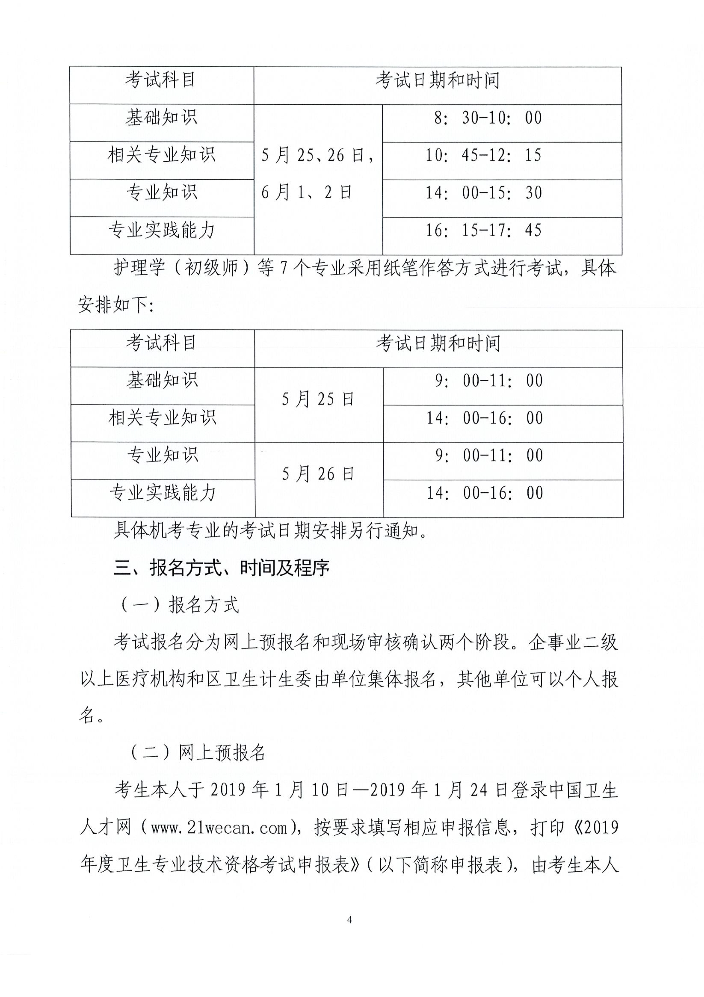 天津2019年衛(wèi)生資格考試工作安排及有關(guān)問題的通知