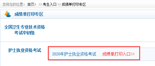 2020年寧夏護(hù)士資格考試成績單打印入口已開通