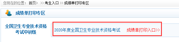 寧夏2020年衛(wèi)生資格考試成績單打印入口已開通