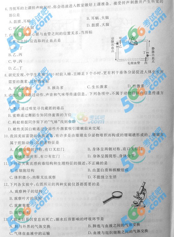 2014年聊城中考生物試題