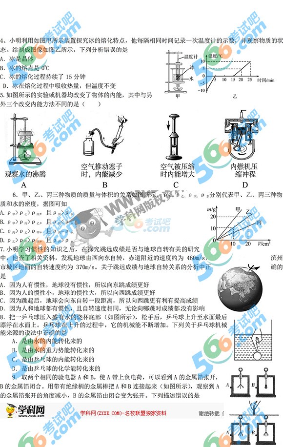 考試吧:2016年濱州中考物理試題及答案(完整版)