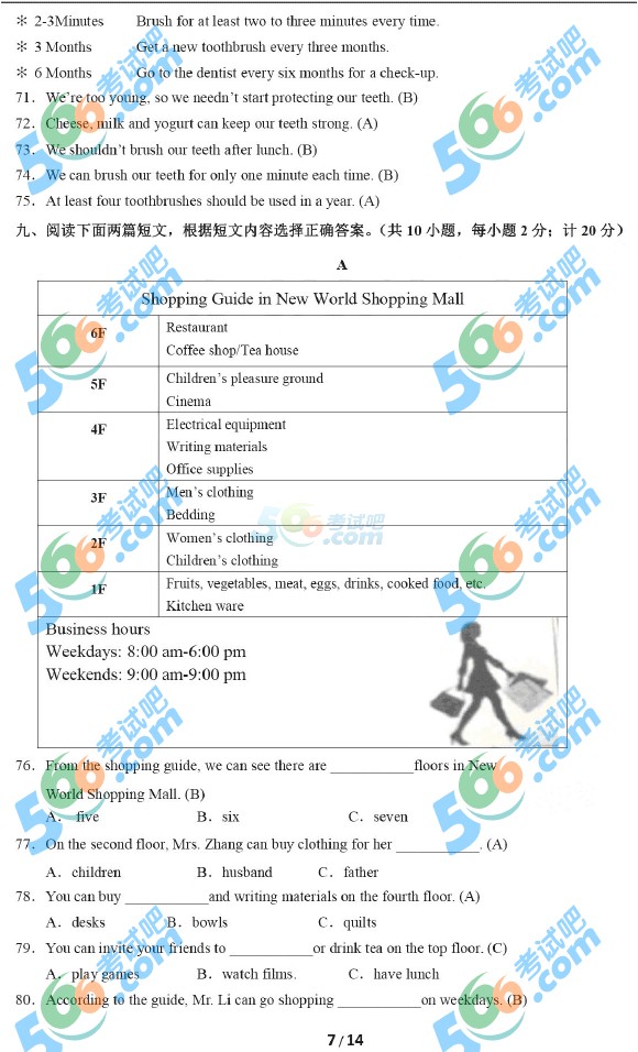 2016年成都中考英語(yǔ)試題及答案