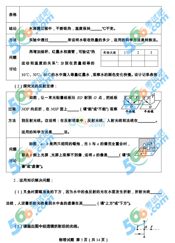 考試吧:2016年青島中考物理試題
