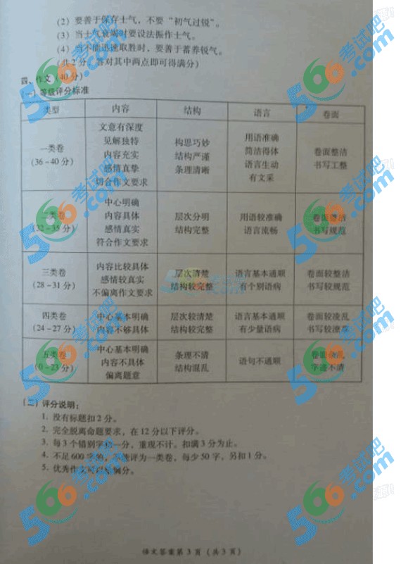 考試吧:2016年廣安中考語文試題及答案