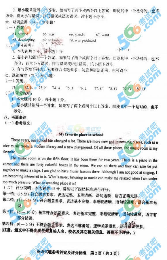 考試吧:2016年臨沂中考英語試題及答案