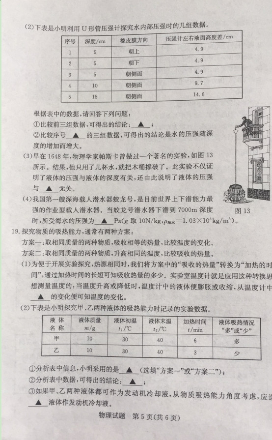 2019年山東濟(jì)寧中考物理真題已公布