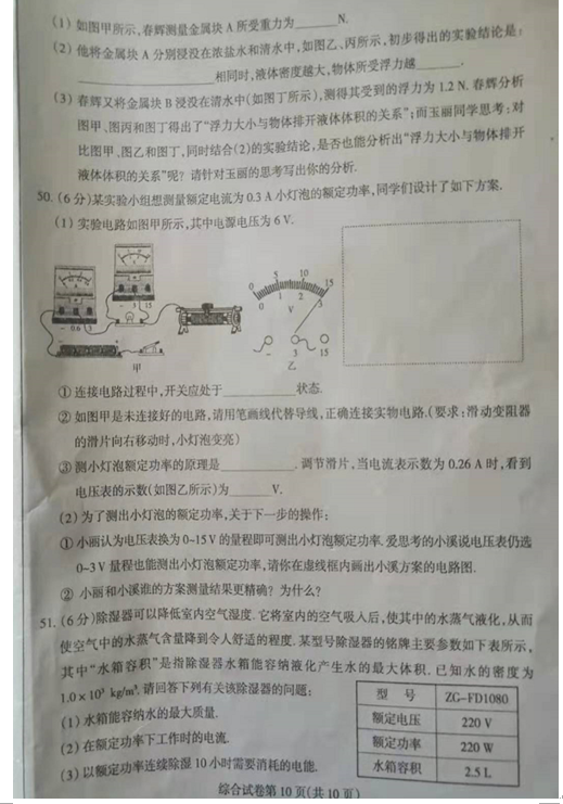 2021年黑龍江哈爾濱中考理科綜合真題公布