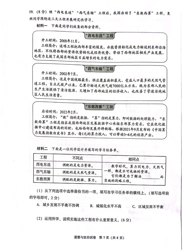 2022年北京中考政治真題已公布