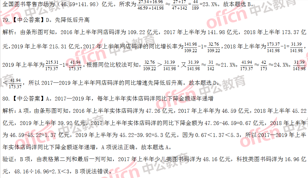 2020年上海公務(wù)員考試行測(cè)（B類(lèi)）答案解析
